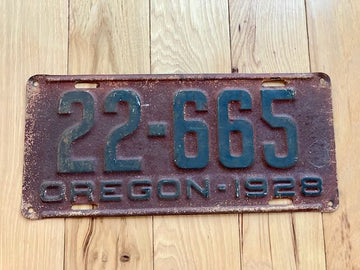 1928 Oregon License Plate