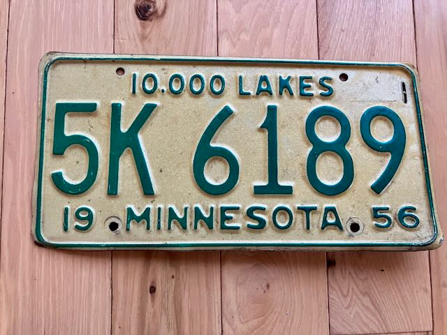 1956 Minnesota License Plate
