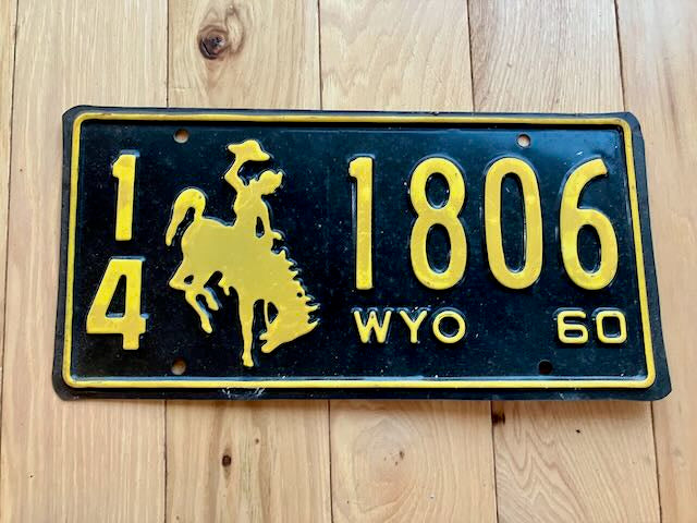 1960 Wyoming License Plate
