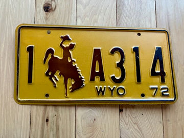 1972 Wyoming License Plate