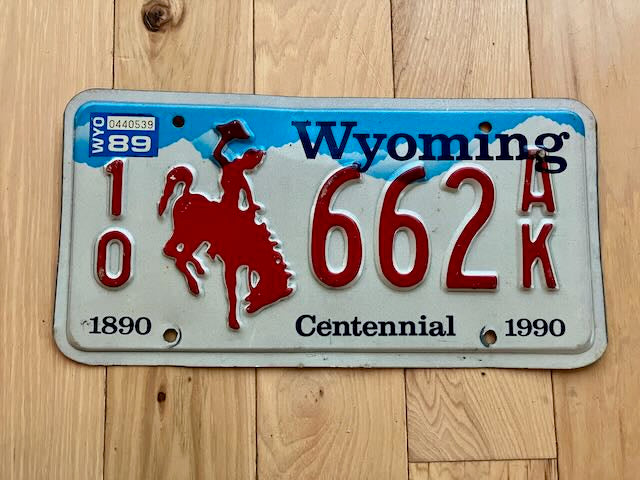 1989 Wyoming License Plate