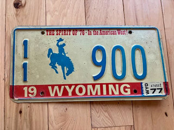 1977 Wyoming License Plate