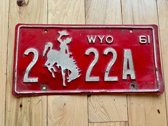 1961 Wyoming License Plate