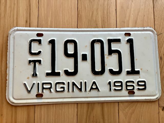 1969 Virginia License Plate