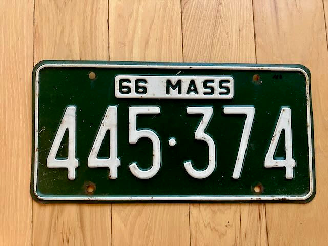 1966 Massachusetts License Plate