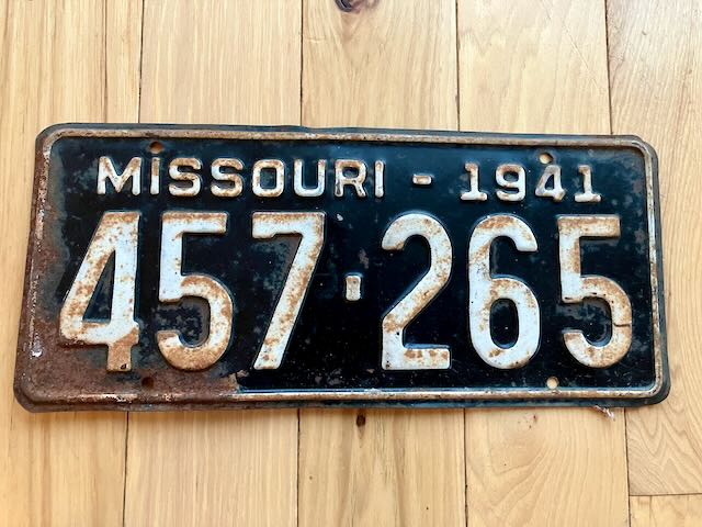 1941 Missouri License Plate