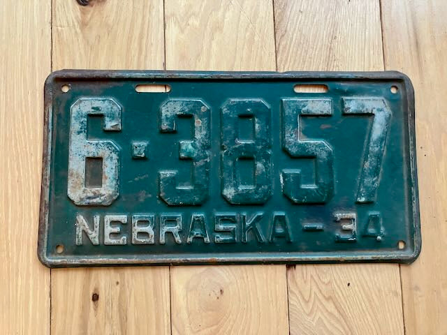 1934 Nebraska License Plate