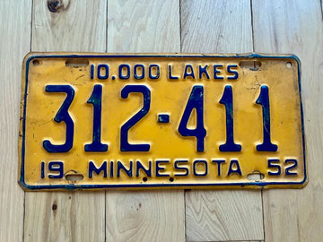 1952 Minnesota License Plate
