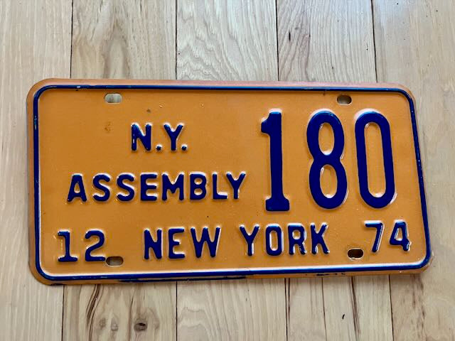 1974 New York Assembly License Plate
