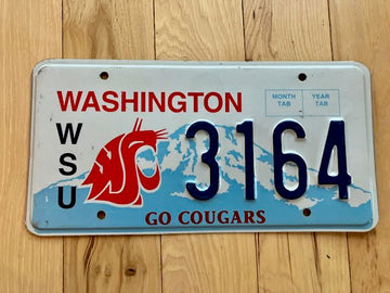 Washington State University License Plate - Go Cougs