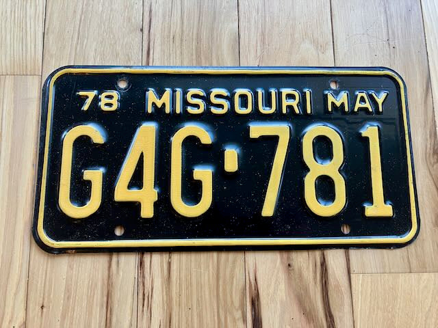 1978 Missouri License Plate