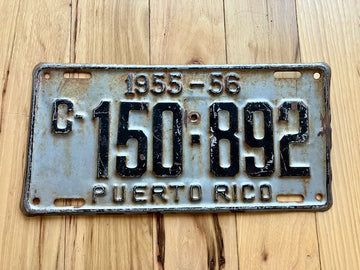 1955/1956 Puerto Rico License Plate