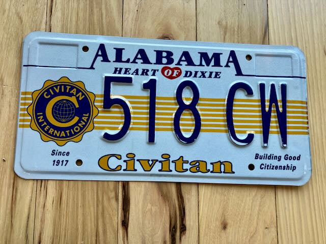 Alabama Civitan International License Plate