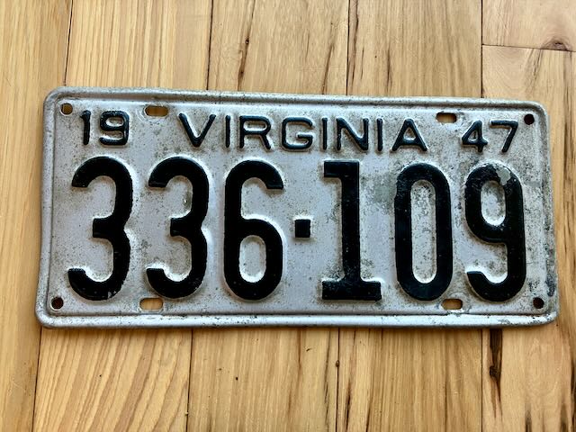 1947 Virginia License Plate