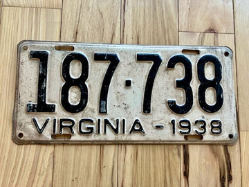 1938 Virginia License Plate