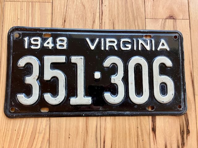1948 Virginia License Plate