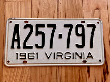 1961 Virginia License Plate