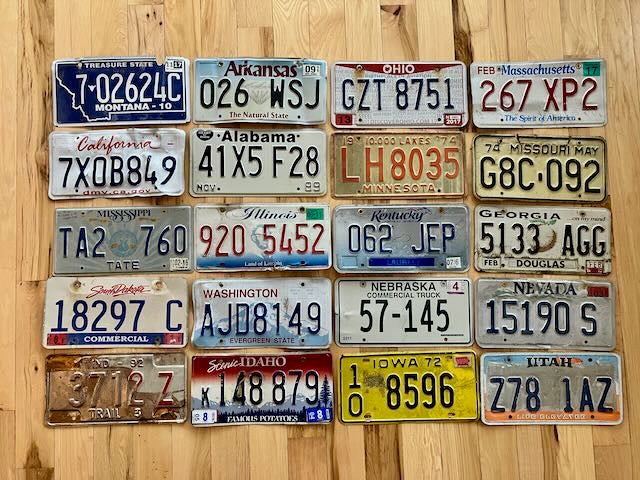 20 Roadkill Condition License Plates for Arts and Crafts