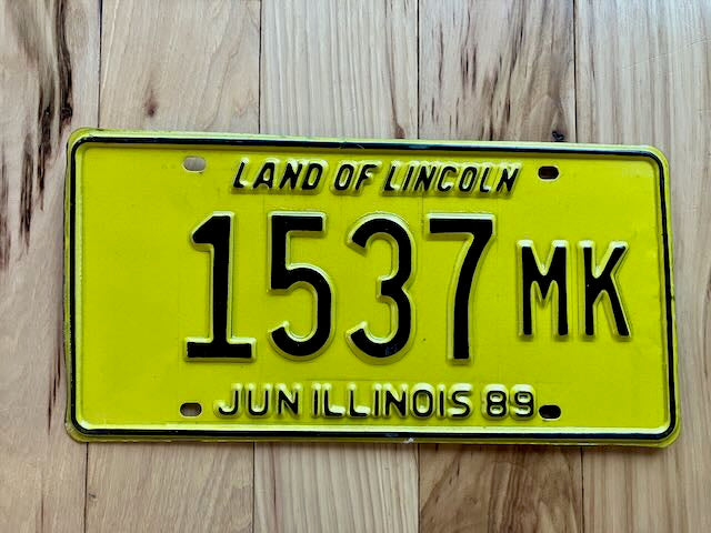 1989 Illinois License Plate