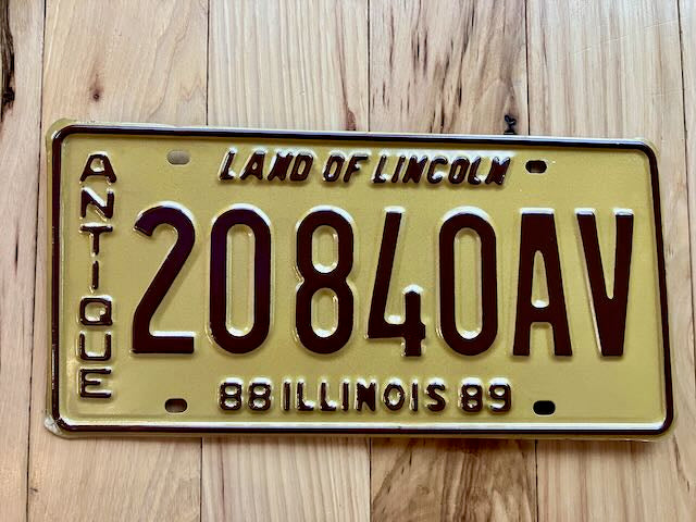 1989 Illinois Antique License Plate