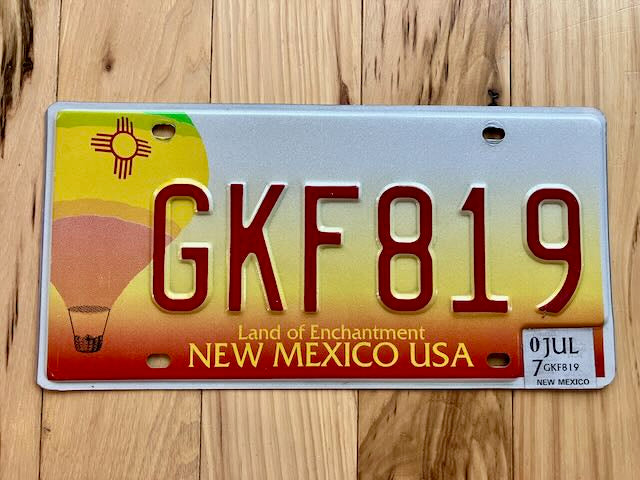 New Mexico Balloon License Plate