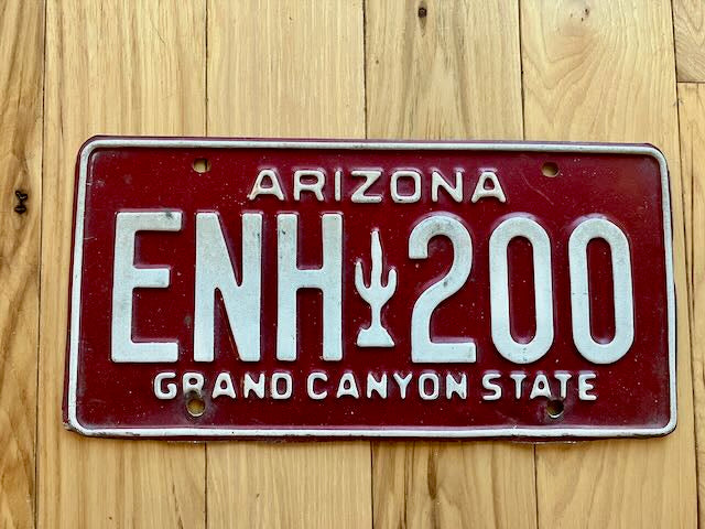 Arizona Maroon Cactus License Plate