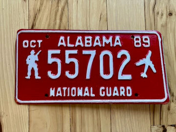 1989 Alabama National Guard License Plate