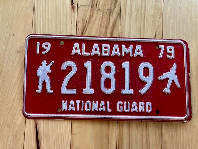 1979 Alabama National Guard License Plate