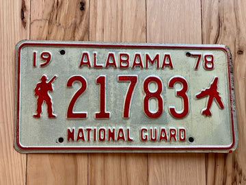 1978 Alabama National Guard License Plate