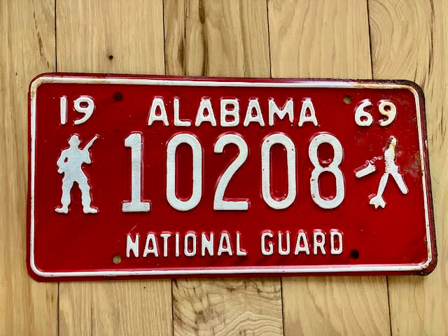 1969 Alabama National Guard License Plate
