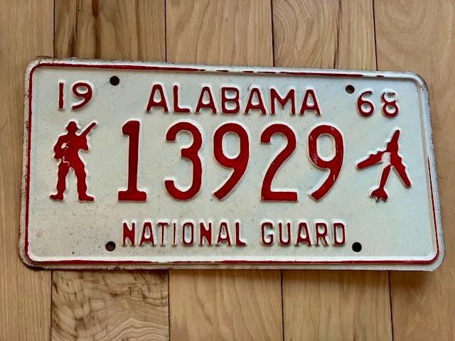 1968 Alabama National Guard License Plate