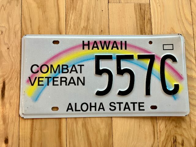 Hawaii Combat Veteran License Plate