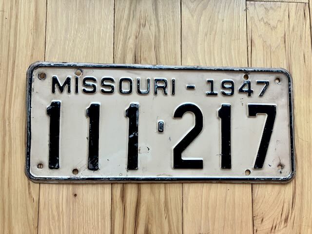 1947 Missouri License Plate
