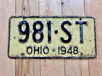1948 Ohio License Plate