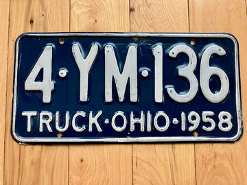 1958 Ohio Truck License Plate