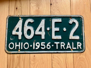 1956 Ohio Trailer License Plate