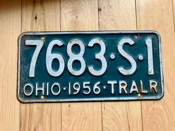 1956 Ohio Trailer License Plate