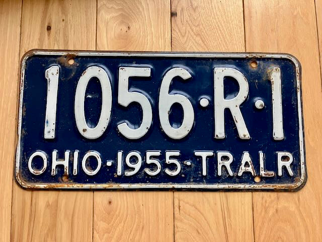 1955 Ohio Trailer License Plate