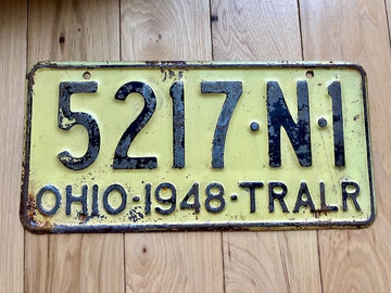 1948 Ohio Trailer License Plate