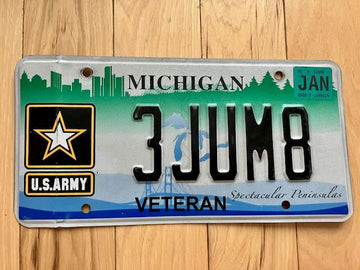 Michigan US Army License Plate
