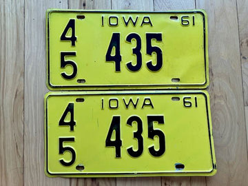 Pair of 1961 Iowa License Plates
