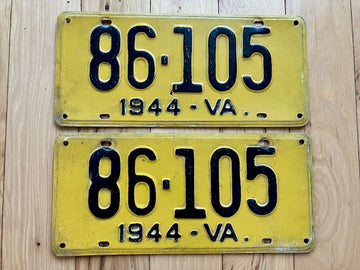 Pair of 1944 Virginia License Plates