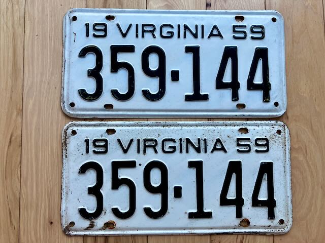 Pair of 1959 Virginia License Plates
