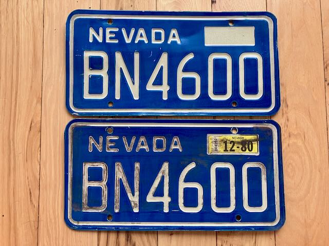 Pair of 1980 Nevada License Plates