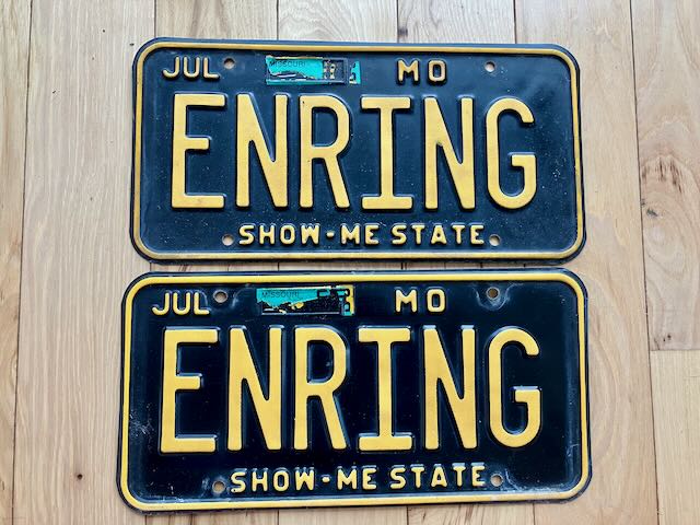 Pair of Missouri License Plates - Vanity