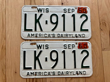 Pair of 1960 Wisconsin License Plates