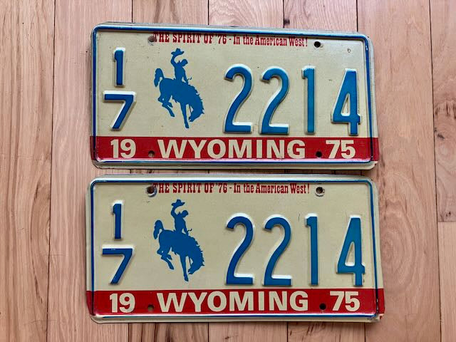 Pair of 1975 Wyoming License Plates