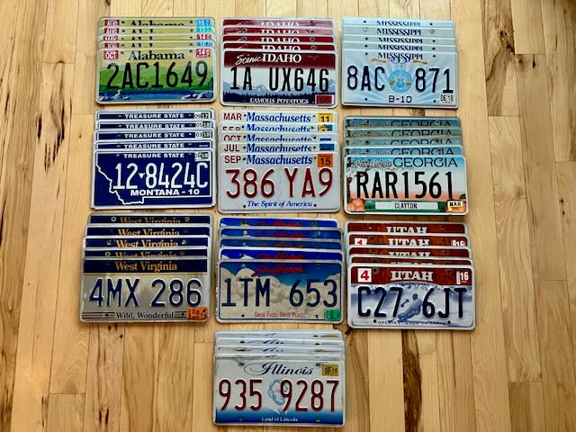 Wholesale Lot of 50 License Plates from 10 Different States - 5 of Eac ...