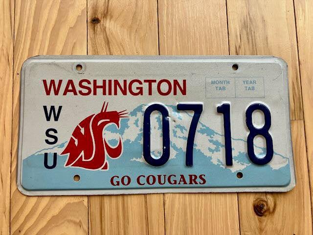 Washington State University License Plate - Go Cougs!
