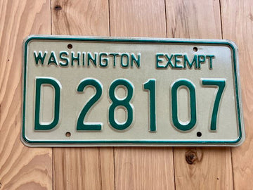 Older Style Washington State Exempt License Plate
